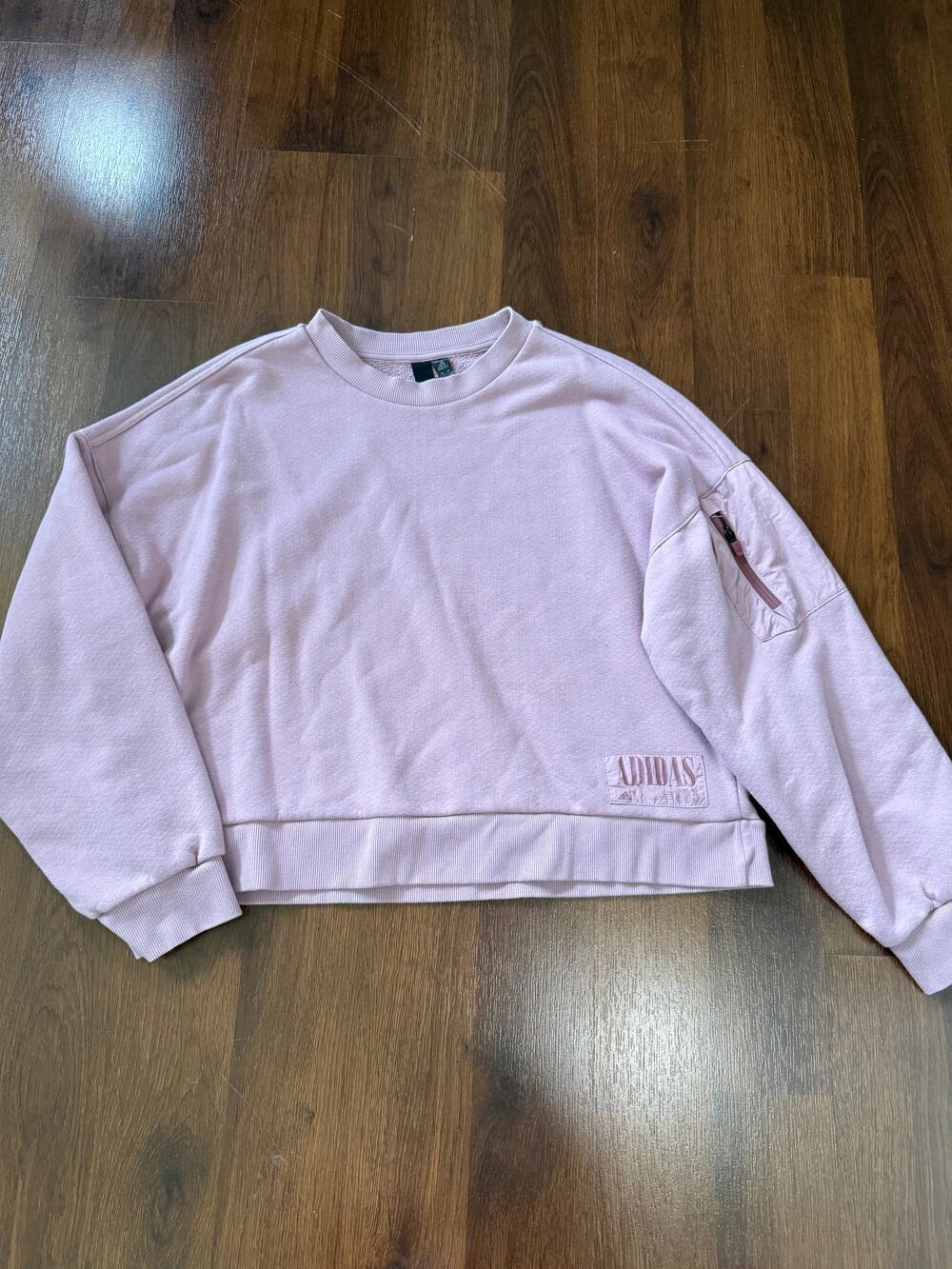 Adidas Crewneck Pullover Sweater Purple Sz L Athleisure Casual Lounge Workout